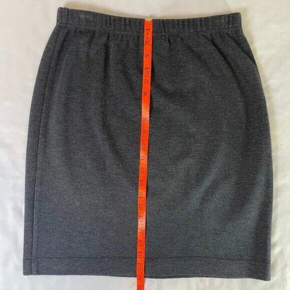 Talbots Vintage 90's Business Suit Charcoal Gray Ponte Knit Jacket Skirt Size 12 - Picture 8 of 15